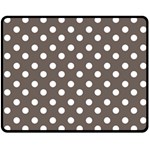 Brown And White Polka Dots One Side Fleece Blanket (Medium) 60 x50  Blanket Front