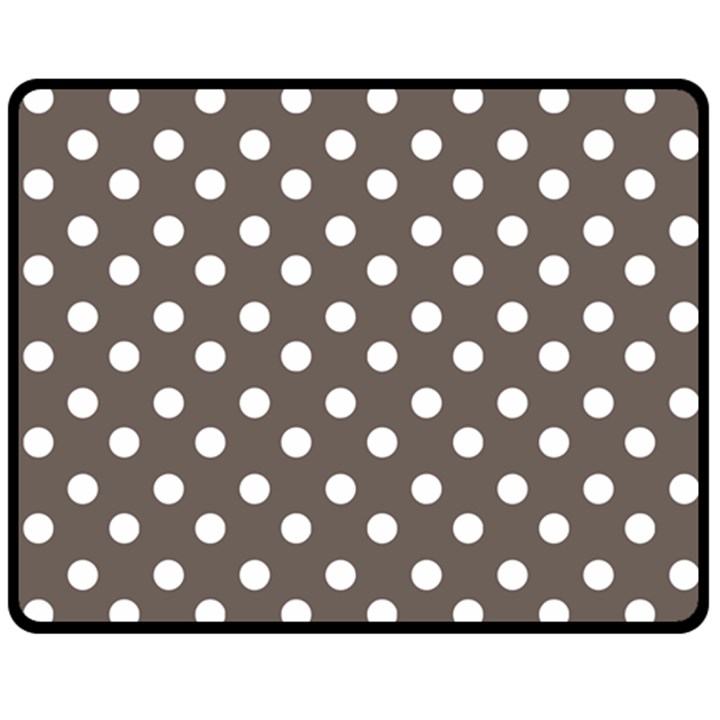 Brown And White Polka Dots One Side Fleece Blanket (Medium)