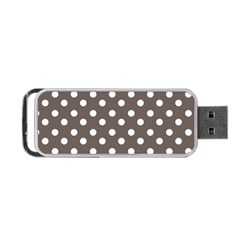 Brown And White Polka Dots Portable Usb Flash (two Sides) by GardenOfOphir