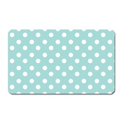 Blue And White Polka Dots Magnet (rectangular) by GardenOfOphir