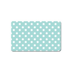 Blue And White Polka Dots Magnet (name Card) by GardenOfOphir