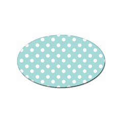 Blue And White Polka Dots Sticker Oval (10 Pack) by GardenOfOphir