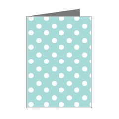 Blue And White Polka Dots Mini Greeting Card by GardenOfOphir