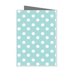 Blue And White Polka Dots Mini Greeting Cards (pkg Of 8) by GardenOfOphir