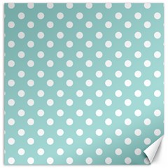 Blue And White Polka Dots Canvas 16  X 16  by GardenOfOphir