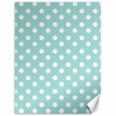 Blue And White Polka Dots Canvas 18  X 24  by GardenOfOphir