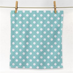 Blue And White Polka Dots Face Towel by GardenOfOphir