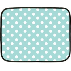 Blue And White Polka Dots Fleece Blanket (mini) by GardenOfOphir