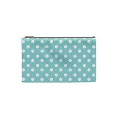 Blue And White Polka Dots Cosmetic Bag (small) by GardenOfOphir