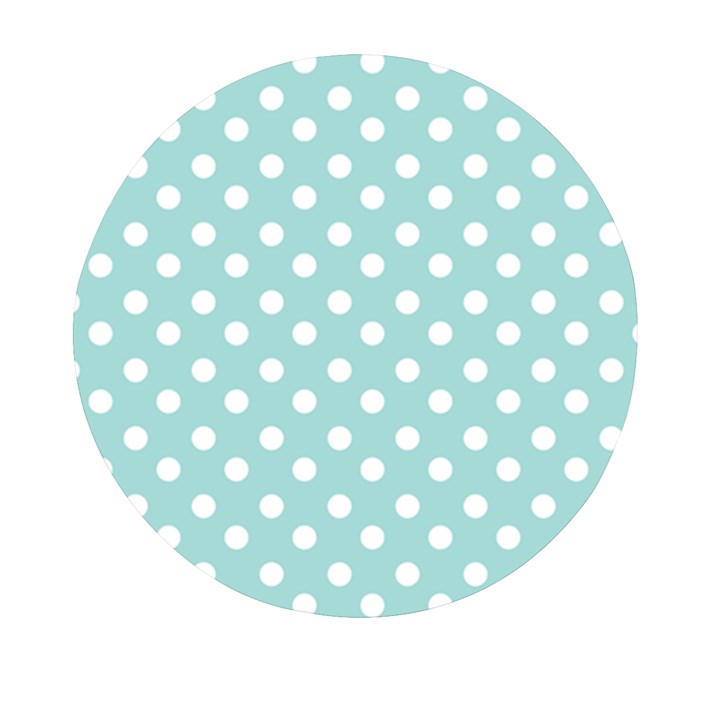 Blue And White Polka Dots Mini Round Pill Box