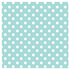 Blue And White Polka Dots Wooden Puzzle Square by GardenOfOphir