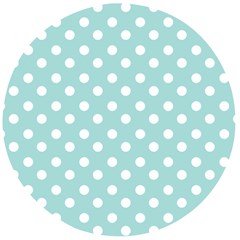 Blue And White Polka Dots Wooden Bottle Opener (round) by GardenOfOphir