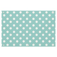 Blue And White Polka Dots Banner And Sign 6  X 4  by GardenOfOphir