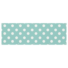 Blue And White Polka Dots Banner And Sign 12  X 4  by GardenOfOphir