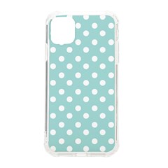 Blue And White Polka Dots Iphone 11 Tpu Uv Print Case by GardenOfOphir