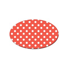 Indian Red Polka Dots Sticker (oval) by GardenOfOphir