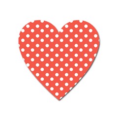 Indian Red Polka Dots Heart Magnet