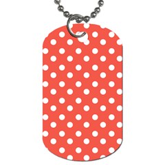 Indian Red Polka Dots Dog Tag (one Side) by GardenOfOphir