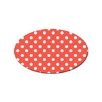 Indian Red Polka Dots Sticker Oval (100 pack) Front