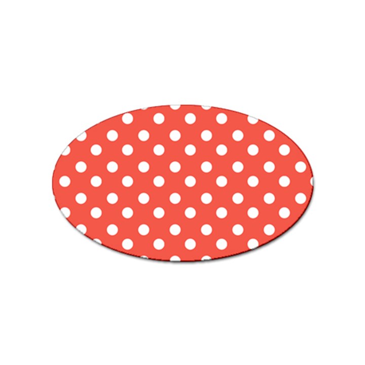 Indian Red Polka Dots Sticker Oval (100 pack)