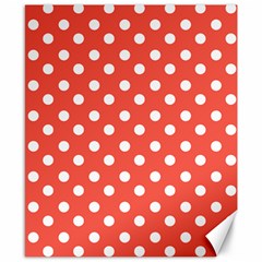 Indian Red Polka Dots Canvas 8  X 10  by GardenOfOphir