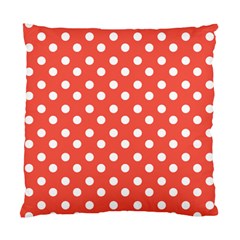 Indian Red Polka Dots Standard Cushion Case (two Sides) by GardenOfOphir