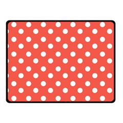 Indian Red Polka Dots One Side Fleece Blanket (small) by GardenOfOphir