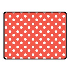 Indian Red Polka Dots Fleece Blanket (small) by GardenOfOphir