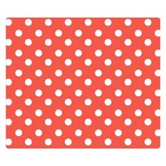 Indian Red Polka Dots Premium Plush Fleece Blanket (small) by GardenOfOphir