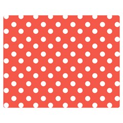 Indian Red Polka Dots Premium Plush Fleece Blanket (medium)