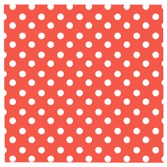 Indian Red Polka Dots Wooden Puzzle Square by GardenOfOphir