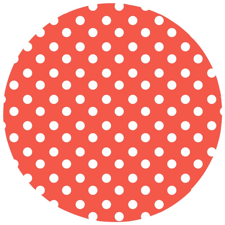 Indian Red Polka Dots Wooden Puzzle Round