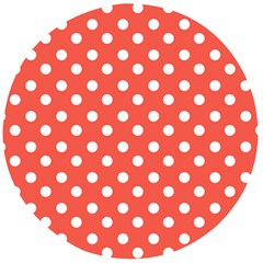 Indian Red Polka Dots Wooden Bottle Opener (round) by GardenOfOphir