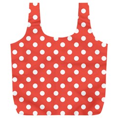 Indian Red Polka Dots Full Print Recycle Bag (xxl) by GardenOfOphir