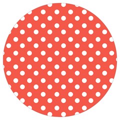 Indian Red Polka Dots Round Trivet by GardenOfOphir