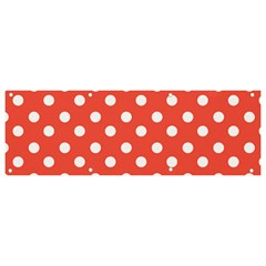 Indian Red Polka Dots Banner And Sign 9  X 3  by GardenOfOphir