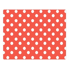 Indian Red Polka Dots One Side Premium Plush Fleece Blanket (large) by GardenOfOphir