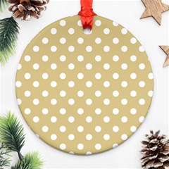 Mint Polka And White Polka Dots Ornament (round) by GardenOfOphir