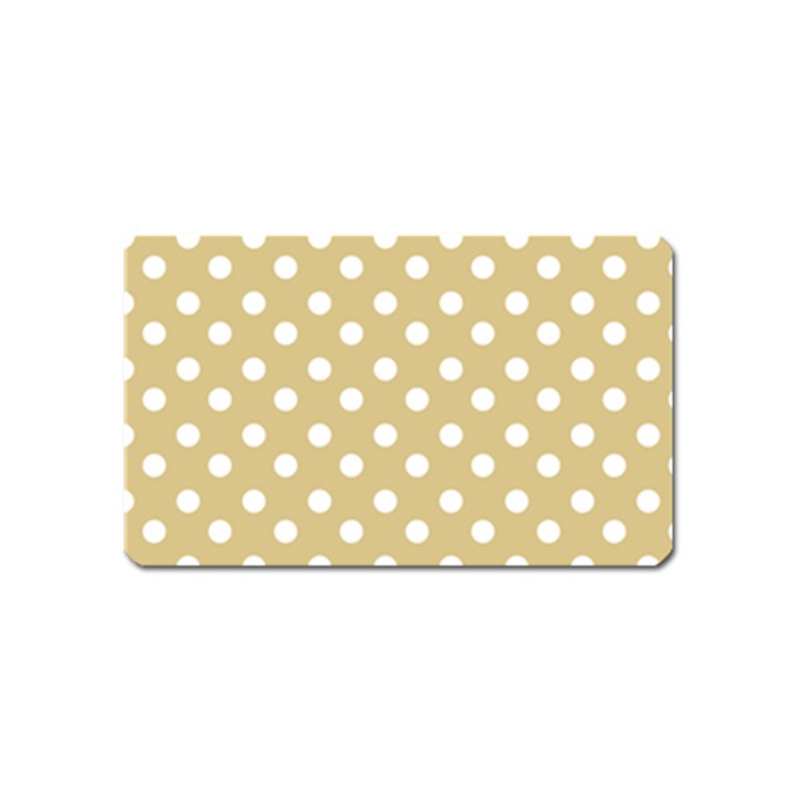 Mint Polka And White Polka Dots Magnet (Name Card)