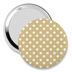 Mint Polka And White Polka Dots 3  Handbag Mirrors by GardenOfOphir