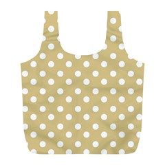 Mint Polka And White Polka Dots Full Print Recycle Bag (l) by GardenOfOphir