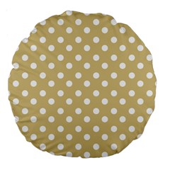 Mint Polka And White Polka Dots Large 18  Premium Flano Round Cushions by GardenOfOphir