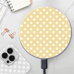 Mint Polka And White Polka Dots Wireless Fast Charger(white) by GardenOfOphir