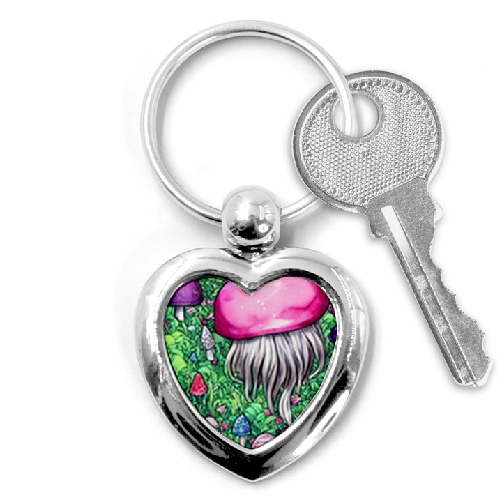 Liberty Cap Magic Mushroom Key Chain (Heart)