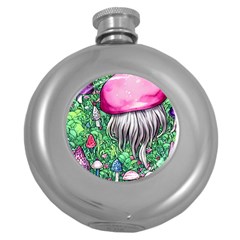 Liberty Cap Magic Mushroom Round Hip Flask (5 Oz) by GardenOfOphir