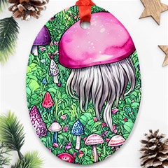 Liberty Cap Magic Mushroom Oval Ornament (two Sides) by GardenOfOphir