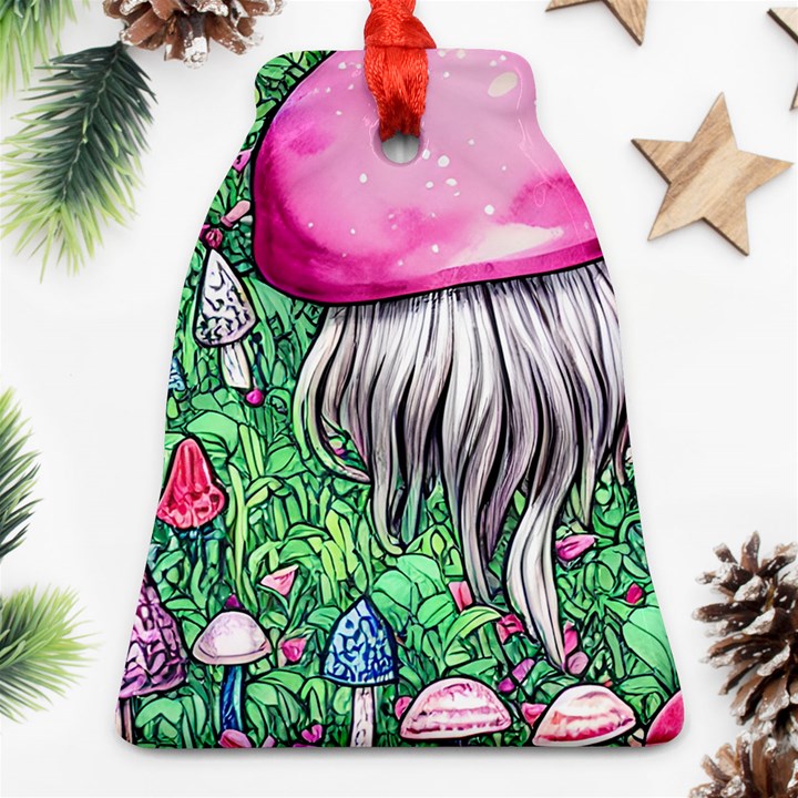 Liberty Cap Magic Mushroom Bell Ornament (Two Sides)