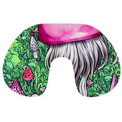 Liberty Cap Magic Mushroom Travel Neck Pillow by GardenOfOphir