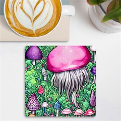 Liberty Cap Magic Mushroom Uv Print Square Tile Coaster  by GardenOfOphir