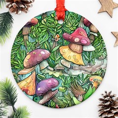 Sacred Mushroom Charm Ornament (round) by GardenOfOphir